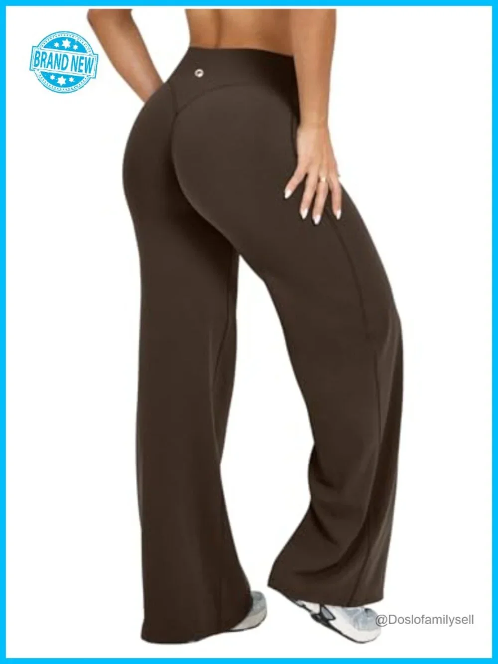 High Waist Straight Leg Yoga Pants Stretch Soft Casual Active Bottoms